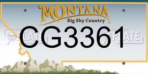 CG3361 Montana License Plate
