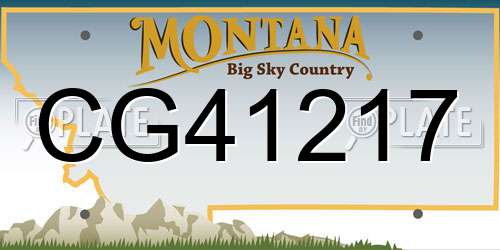 CG41217 Montana License Plate