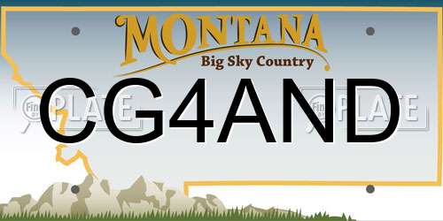CG4AND Montana License Plate