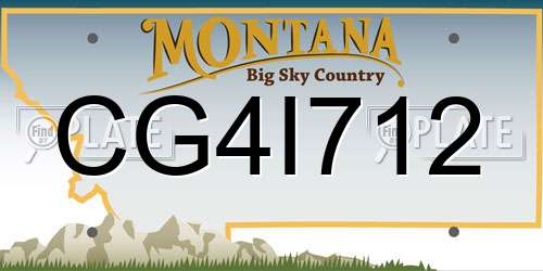 CG4I712 Montana License Plate