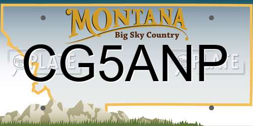 CG5ANP Montana License Plate