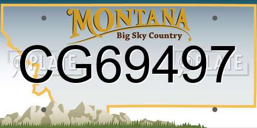 CG69497 Montana License Plate