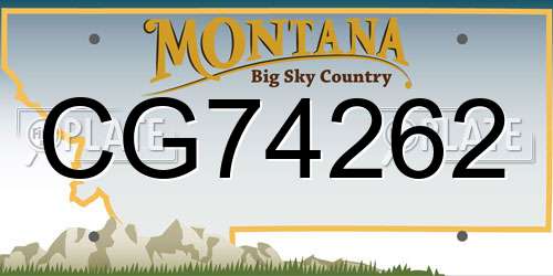 CG74262 Montana License Plate