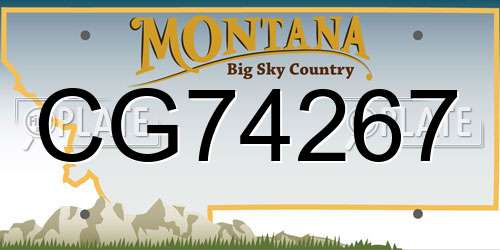 CG74267 Montana License Plate