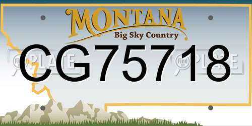 CG75718 Montana License Plate