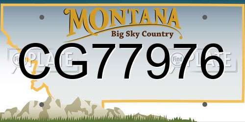 CG77976 Montana License Plate