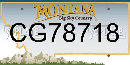 CG78718 Montana License Plate