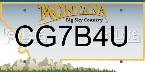 CG7B4U Montana License Plate