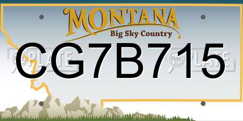 CG7B715 Montana License Plate