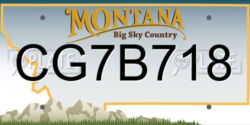 CG7B718 Montana License Plate