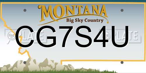 CG7S4U Montana License Plate