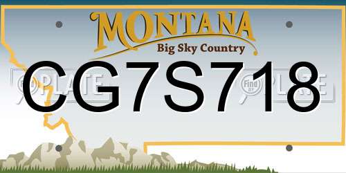 CG7S718 Montana License Plate