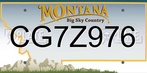 CG7Z976 Montana License Plate