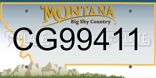 CG99411 Montana License Plate