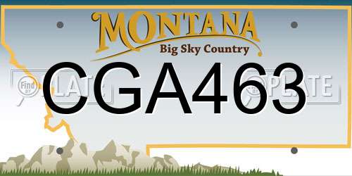 CGA463 Montana License Plate