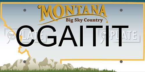 CGAITIT Montana License Plate