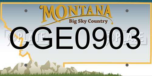 CGE0903 Montana License Plate