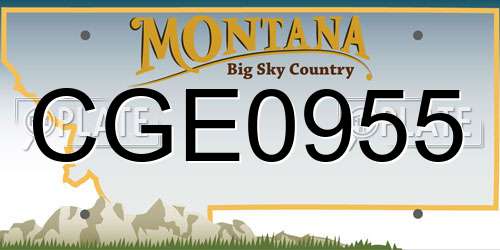 CGE0955 Montana License Plate