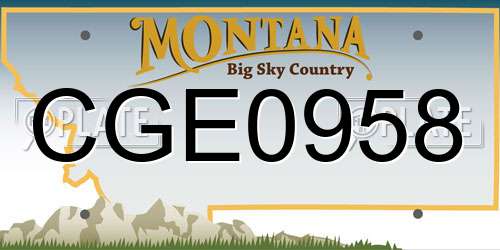 CGE0958 Montana License Plate