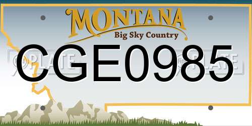 CGE0985 Montana License Plate