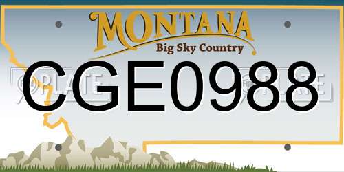 CGE0988 Montana License Plate