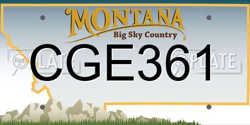 CGE361 Montana License Plate