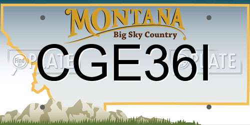 CGE36I Montana License Plate