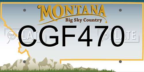 CGF470 Montana License Plate