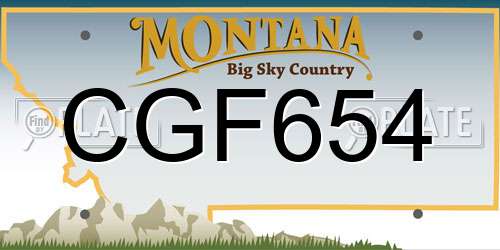 CGF654 Montana License Plate