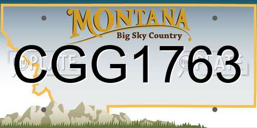 CGG1763 Montana License Plate