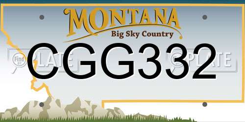 CGG332 Montana License Plate