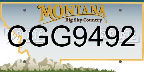 CGG9492 Montana License Plate