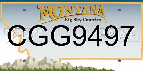CGG9497 Montana License Plate