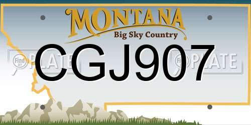 CGJ907 Montana License Plate
