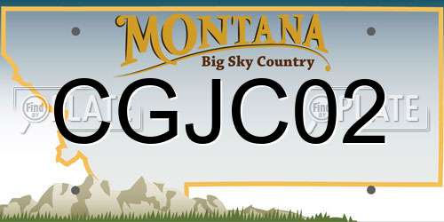 CGJC02 Montana License Plate