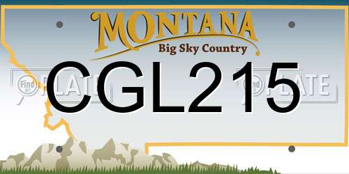 CGL215 Montana License Plate
