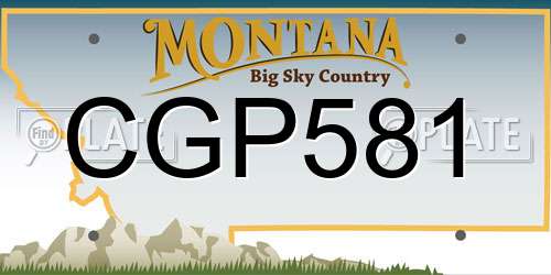 CGP581 Montana License Plate