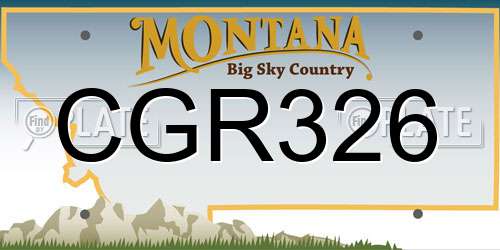 CGR326 Montana License Plate