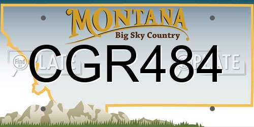 CGR484 Montana License Plate