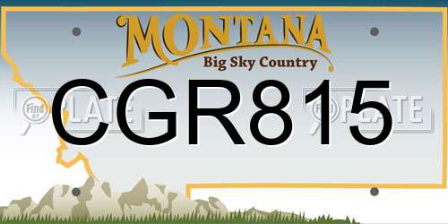 CGR815 Montana License Plate
