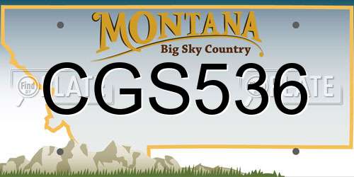 CGS536 Montana License Plate
