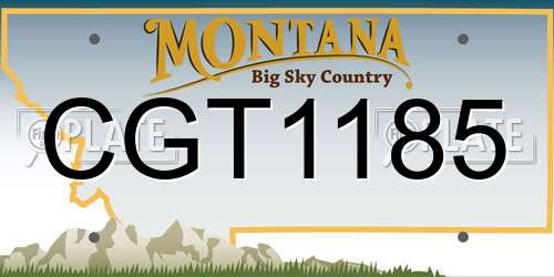 CGT1185 Montana License Plate