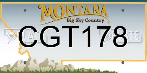 CGT178 Montana License Plate