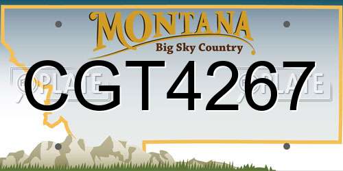 CGT4267 Montana License Plate