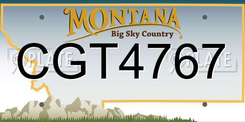 CGT4767 Montana License Plate