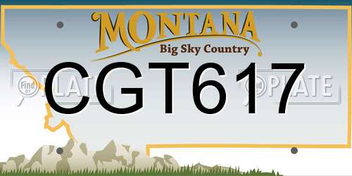 CGT617 Montana License Plate