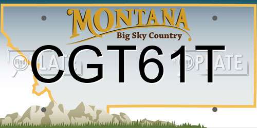CGT61T Montana License Plate