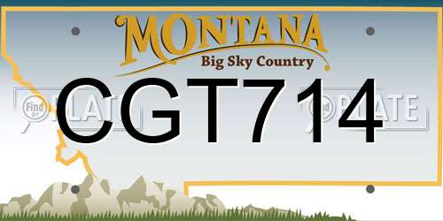 CGT714 Montana License Plate
