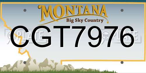 CGT7976 Montana License Plate