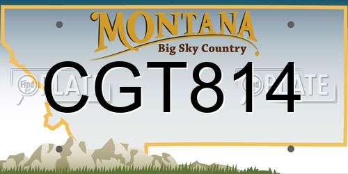 CGT814 Montana License Plate